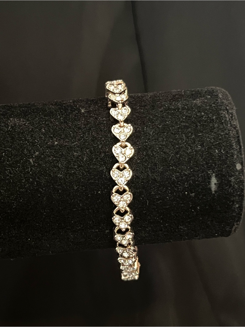 Rose Gold Heart Crystal Tennis Bracelet - Elegant Women’s Jewelry